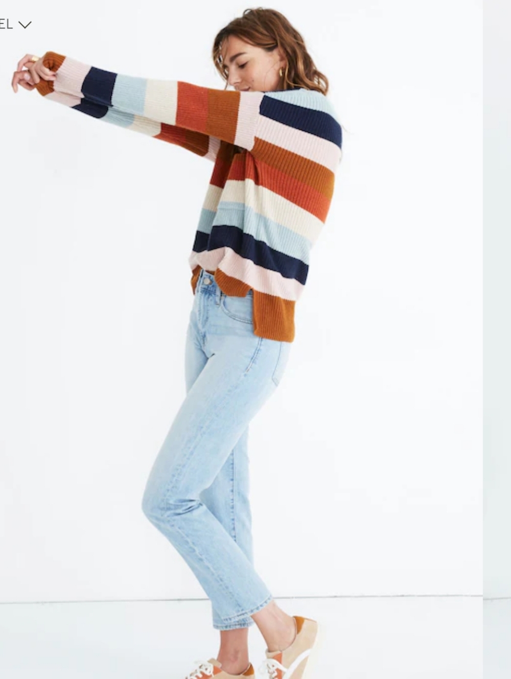 Madewell Rainbow Stripe Thompson Color Block Pullover Preppy Sweater XS - Picture 2 of 10